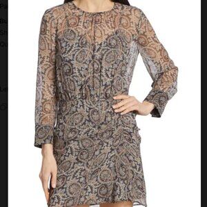Veronica Beard Palmora Paisley Silk Mini Dress, Size 6